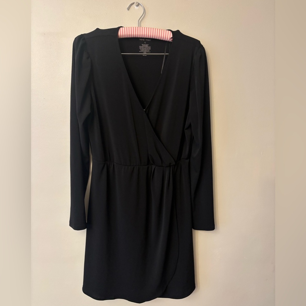 Nine West Elegant Black Long Sleeve Dress